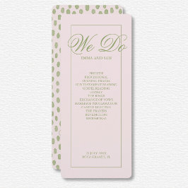 Elegante Programa de Bodas con Punto Verde Rosa