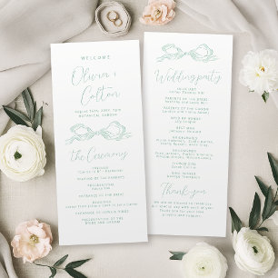 Elegante programa de bodas de barro con mano verde