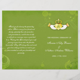 Elegante programa de Bodas de Boda Verde Irlandesa