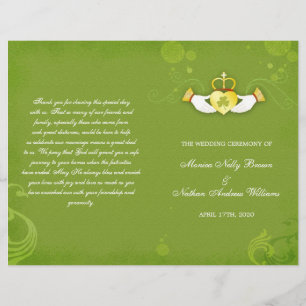 Elegante programa de Bodas de Boda Verde Irlandesa