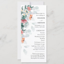 Elegante programa de bodas de eucalipto de flor si