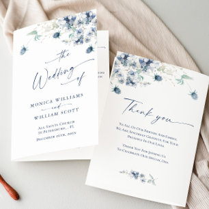 Elegante programa de bodas de invierno azul turque