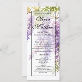 Elegante programa de bodas de la glicinia morada