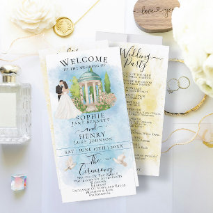 Elegante programa de bodas de lujo Gazebo Bride y 