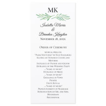 Elegante programa de bodas de monograma