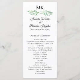 Elegante programa de bodas de monograma
