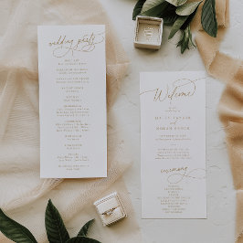 Elegante programa de Bodas de Oro y Blanco Plano d