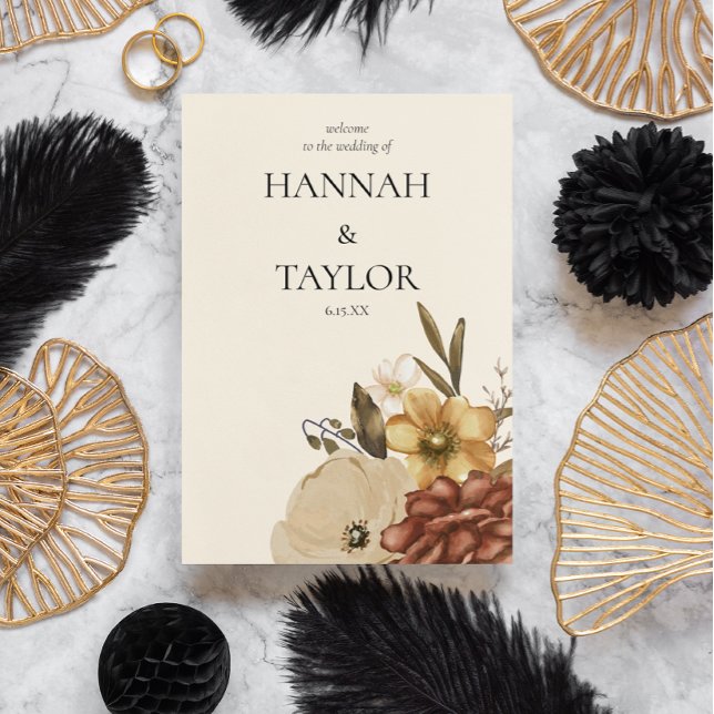 Elegante programa de bodas de otoño con flores (Subido por el creador)