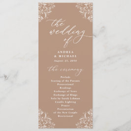 Elegante programa de bodas de taupe beige