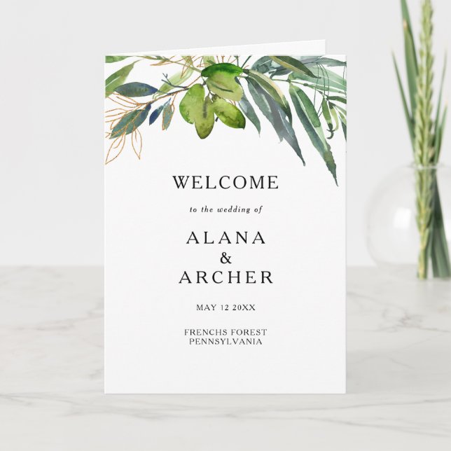 Elegante programa de Bodas Dobles de Verdeza de Ol (Anverso)