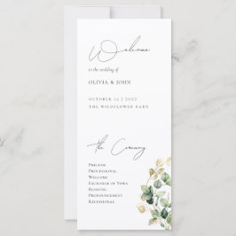 Elegante programa de bodas Eucalyptus