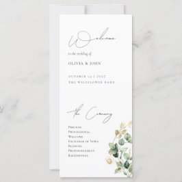 Elegante programa de bodas Eucalyptus