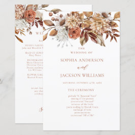 Elegante programa de bodas florales de otoño