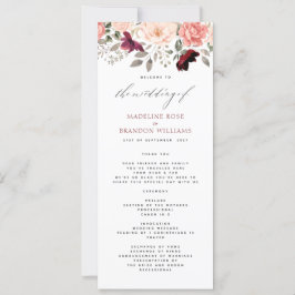 Elegante programa de bodas florales de Rubor en Bo