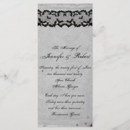 Elegante programa de bodas góticas de Bat Lace Pos