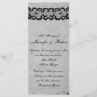 Elegante programa de bodas góticas de Bat Lace Pos