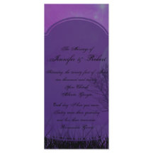 Elegante programa de bodas góticas púrpura