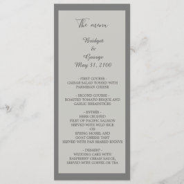 elegante programa de bodas grises y menú