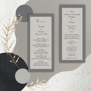elegante programa de bodas grises y menú