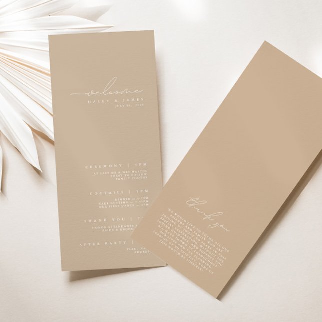 Elegante programa de bodas Minimalistas en blanco  (Subido por el creador)