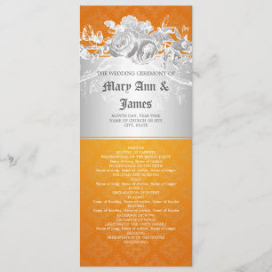 Elegante programa de bodas Naranja barroco floreci