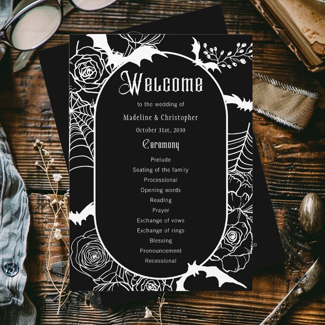 Elegante programa de Bodas Negras con Flores Gótic (Subido por el creador)