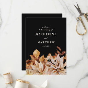 Elegante programa de Bodas Negras Florales de Otoñ