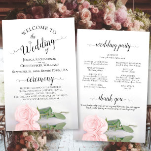 Elegante programa de bodas presupuestarias rosa de