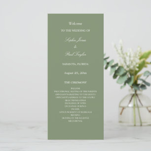Elegante programa de bodas verdes de sabios