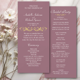 Elegante programa de bodas victorianas