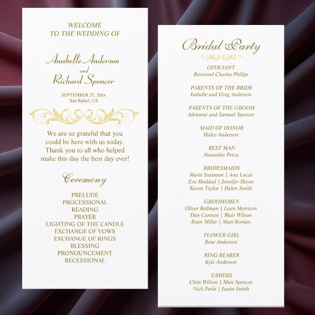 Elegante programa de bodas victorianas (Subido por el creador)