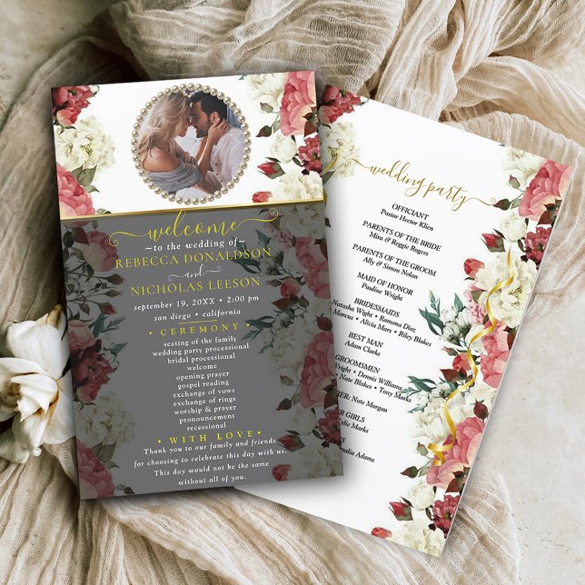 Elegante programa de casamiento con Personalizado  (Subido por el creador)