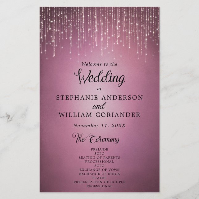 Elegante programa de casamiento de arándanos con l (Anverso)
