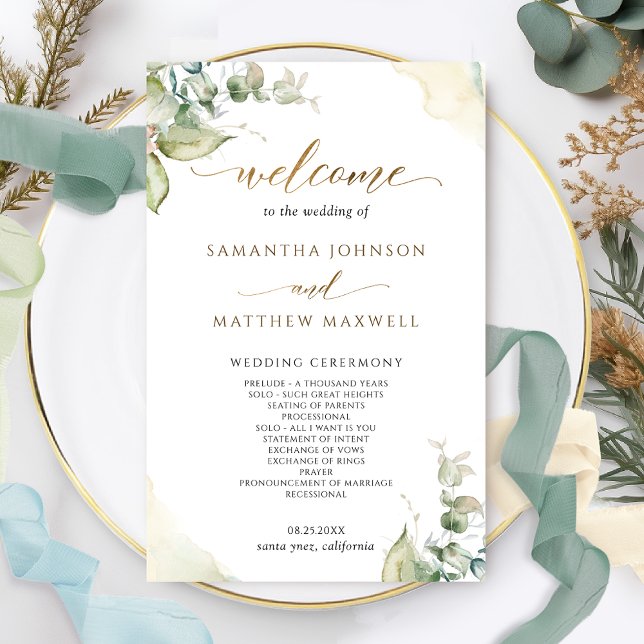 Elegante programa de casamiento de color verde (Subido por el creador)