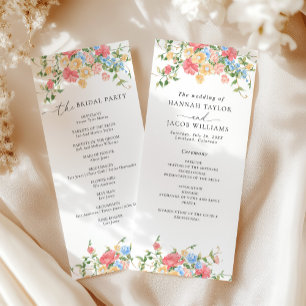 Elegante programa de casamiento de flores silvestr