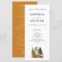 Elegante programa de casamiento forestal de acuare