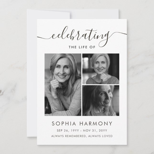 Elegante Programa de Celebración de la Vida con Le (Anverso)