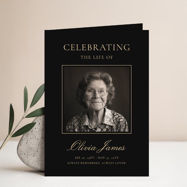 Elegante programa de celebración de vida con foto (Subido por el creador)
