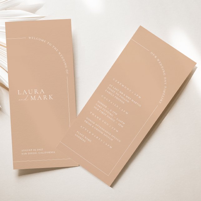 Elegante programa de ceremonia de Boda mínimo Boho (Subido por el creador)