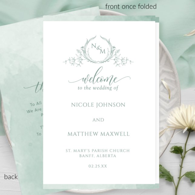 Elegante programa de ceremonias Bodas plegadas de  (Subido por el creador)