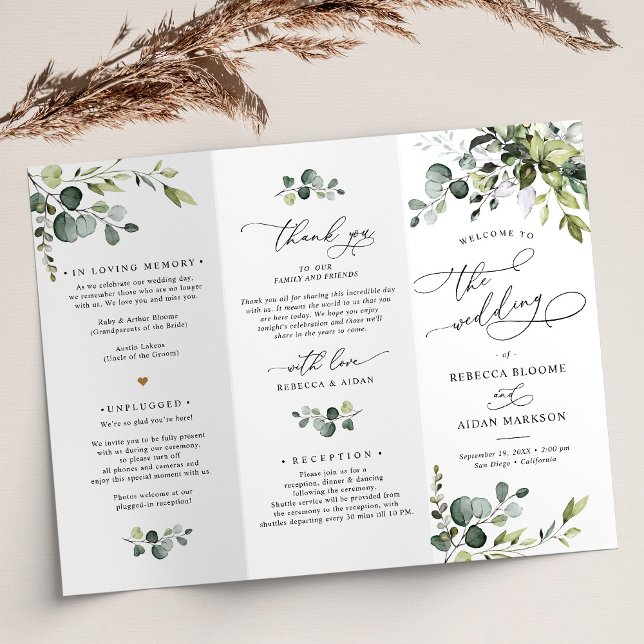 Elegante programa de ceremonias de Boda de la vege (Subido por el creador)