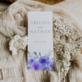 Elegante programa de ceremonias de Boda violeta pú