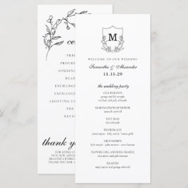 Elegante programa de ceremonias de Escudo blanco y