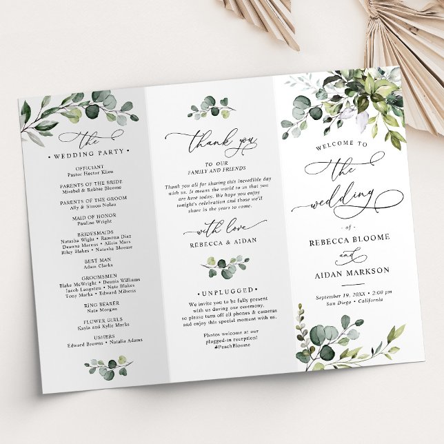Elegante programa de ceremonias para Bodas Eucalyp (Subido por el creador)