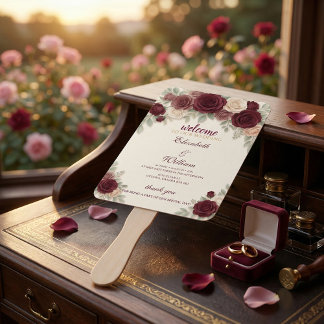 Elegante Programa de Cronograma de Boda Abanico de
