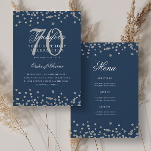 Elegante programa de cumpleaños 70 Menú de la Mari