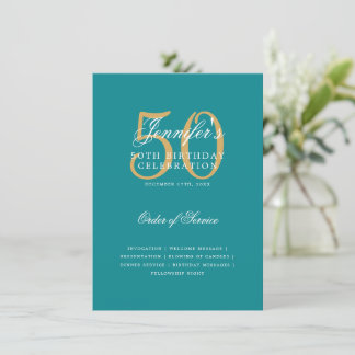 Elegante programa de cumpleaños número 50 Menú Ver