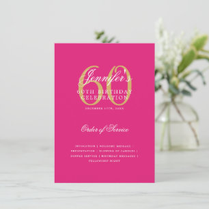 Elegante programa de cumpleaños número 60 Menú dor