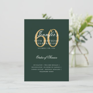 Elegante programa de cumpleaños número 60 Menú ver