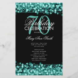 Elegante programa de cumpleaños número 70 Verde az